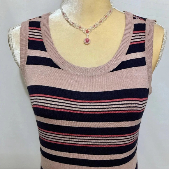 Halogen NWT Striped Knit Tank Top Women S - Picture 2 of 7